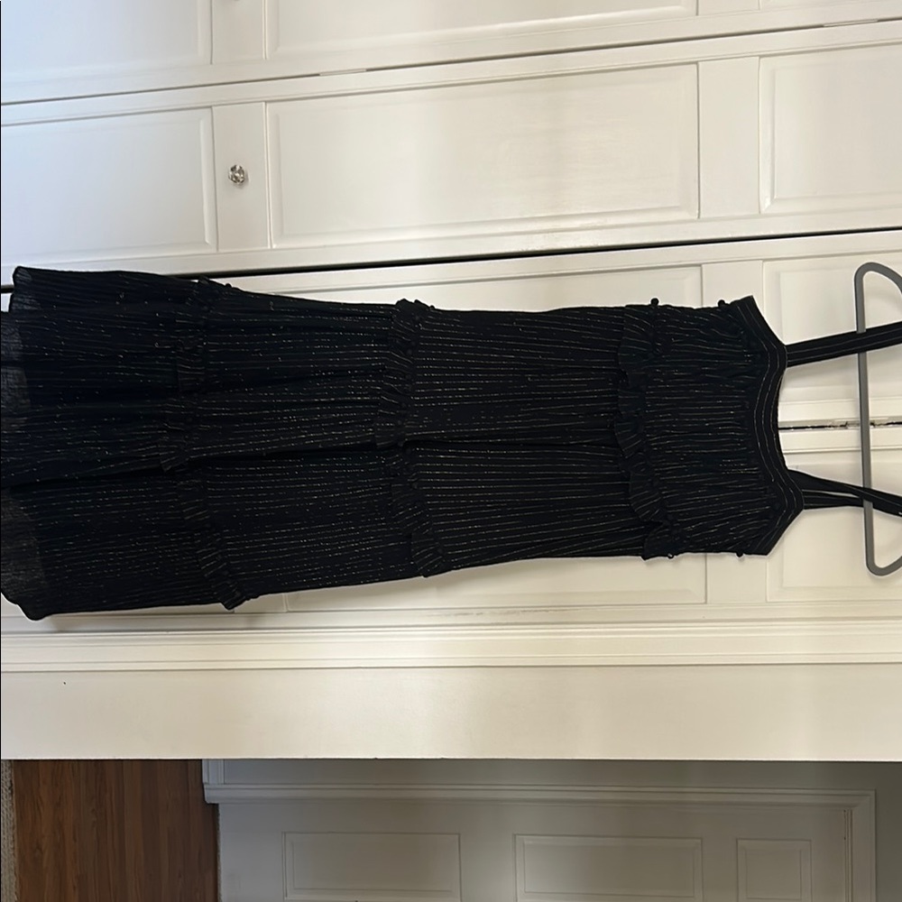 Kate Spade Black Sleeveless Knee-Length Pleated Sundress